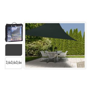 Toldo triangular, 3,60 x 3,60 x 3,60 m, cinza escuro