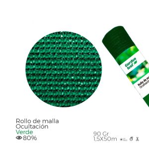 Rolo de malha de ocultaçao cor verde 90g 1,5 x 50 m