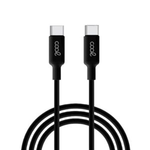 Cable USB Compatible COOL Universal TIPO-C a TIPO-C (1 metro) preto  3 Amp