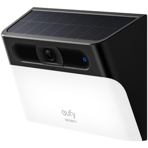 Eufy Cámara solar con luz de pared Security S120, cámara solar inalámbrica exterior, cámara 2K, energía inagotable, luz activada por movimiento, detección IA, IP65 impermeable, foco, sin cuota mensual