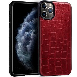 Capa COOL para iPhone 11 Pro Leather Crocodile vermelho