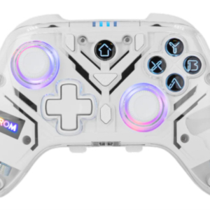 Krom NXKROMKRYSTAL mando y volante Transparente, branco  Bluetooth/USB Gamepad Analógico/Digital Android, Nintendo Switch, Nintendo Switch 2, PC, iOS