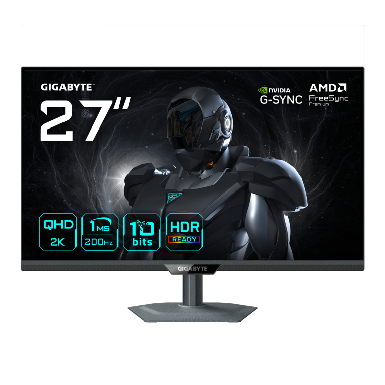 GIGABYTE G27Q2 Monitor Gaming 27” 2K QHD - 2560 x 1440, 200Hz, 1ms, 350 cd/m², Compatible con G-Sync, FreeSync Premium, HDR10, HDMI 2.0, DisplayPort 1.4