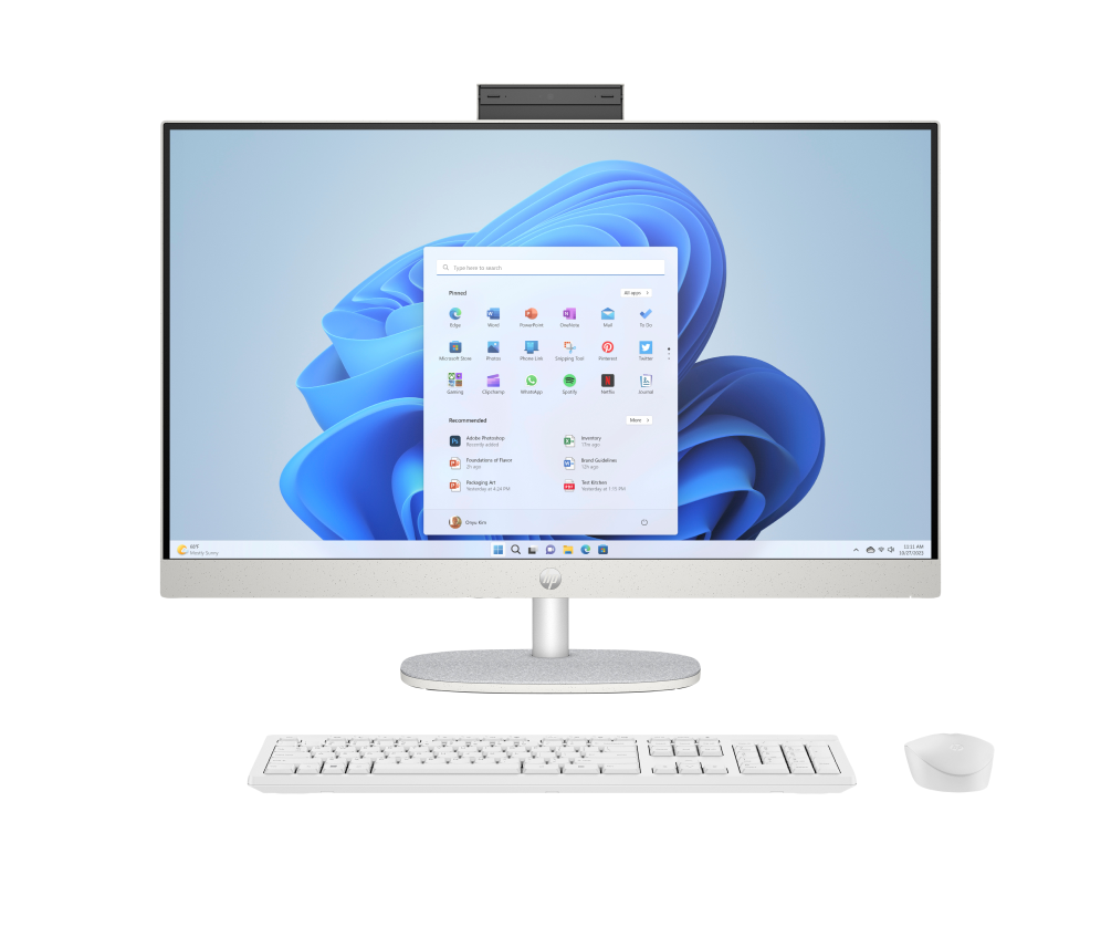 HP All-in-One 27-cr0088ns Intel® Core™ i5 i5-1335U 68,6 cm (27") 1920 x 1080 Pixeles Ecrã táctil PC todo en uno 16 GB DDR4-SDRAM 512 GB SSD FreeDOS Wi-Fi 6 (802.11ax) branco