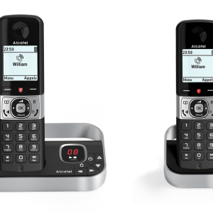 Alcatel F890 Voice Duo zwart Telefone DECT Identificador de chamadas preto, Prata