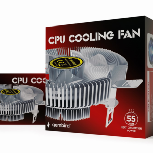 Gembird CPU-HURACAN-X40 sistema de refrigeração para Computador Procesador Refrigerador de ar 9 cm Transparente