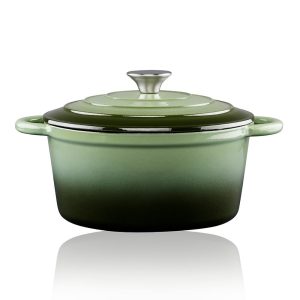 Panela de ferro fundido esmaltado cor verde 3,8 l, ø24 x 11,8 cm