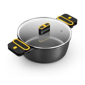Caçarola de alumínio fundido com revestimento antiaderente triplo e tampa de vidro, daily pro, ø28 cm
