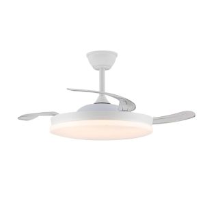 Ventoinha de teto led 3cct pás retráteis stars evo smart 72 w 7920 lm branco, lâminas ø106 cm, tecto ø48,5 cm, altura 34 - 44 cm