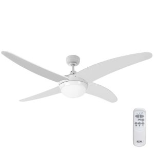 Ventoinha de teto modelo caspio. cor branco potência: 60w pás: ø132cm com comando edm