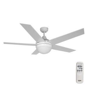 Ventoinha de teto modelo adriatico. cor branco. potência: 60w pás: ø132cm com comando edm