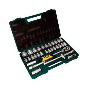 Roquete e acessorios de ½ pol cromo vanadio, jogo 32 peças