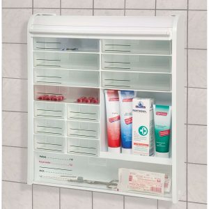 Armário para medicamentos com fechadura 42 x 48 x 10 cm