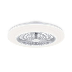 Ventilador de teto, led 3cct, dc 20 w + 42 w, modelo amigo, branco com difusor efeito estrelado, ø48,5 cm