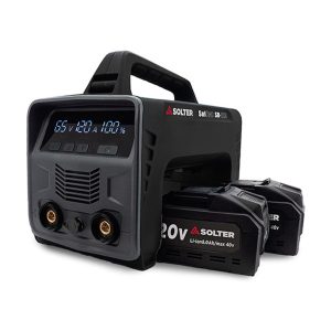 Equipamento de soldadura, solbat sb-120 90a + 2 baterias lítio 20 v/40 v, 26,6 x 15,8 x 22 cm