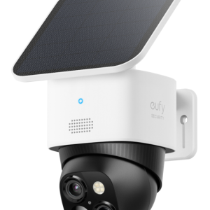 Eufy SoloCam S340, cámara solar de seguridad, cámara exterior inalámbrica, vigilancia de 360°, sin puntos ciegos, Wi - Fi 2,4 GHz, sin cuotas mensuales, Compatível com HomeBase 3