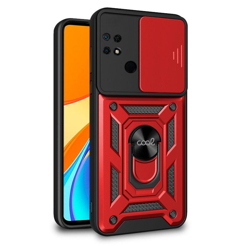 Capa COOL para Xiaomi Redmi 9C / 10A Hard Ring vermelho