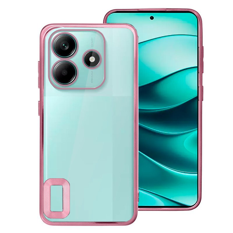 Capa COOL para Xiaomi Redmi Note 14 5G Borde Metalizado (Rosa)