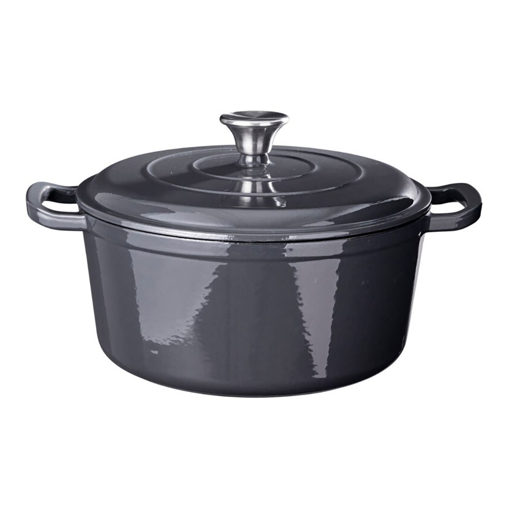 Panela de ferro fundido esmaltado cinza ø26 x 12 cm